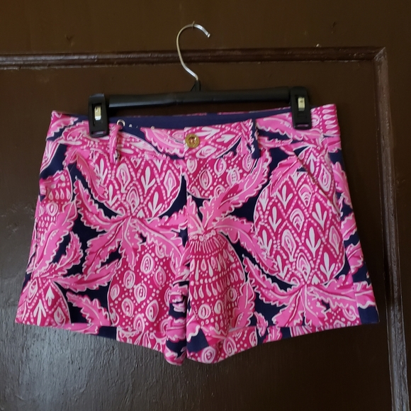 Lilly Pulitzer size 0 multicolor knit coco safari pink shorts - Picture 2 of 3
